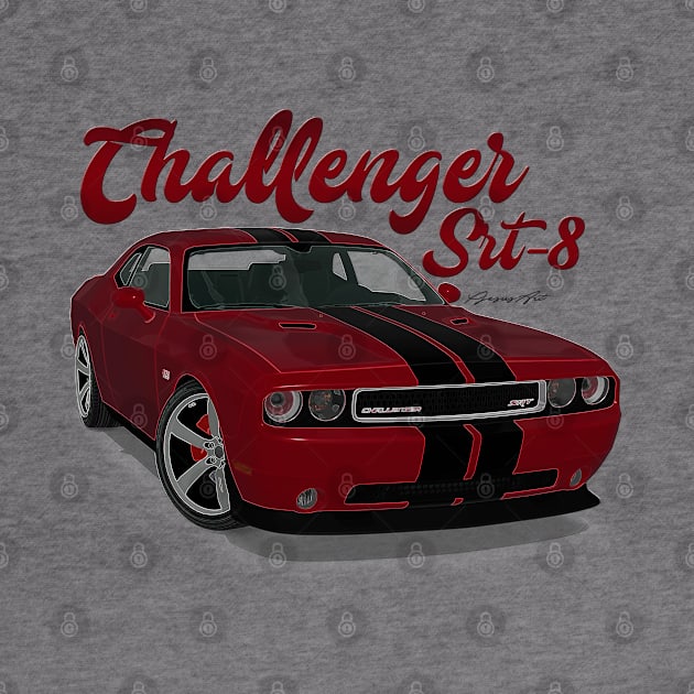 Challenger Srt-8 Bordeux Stripe Front by PjesusArt